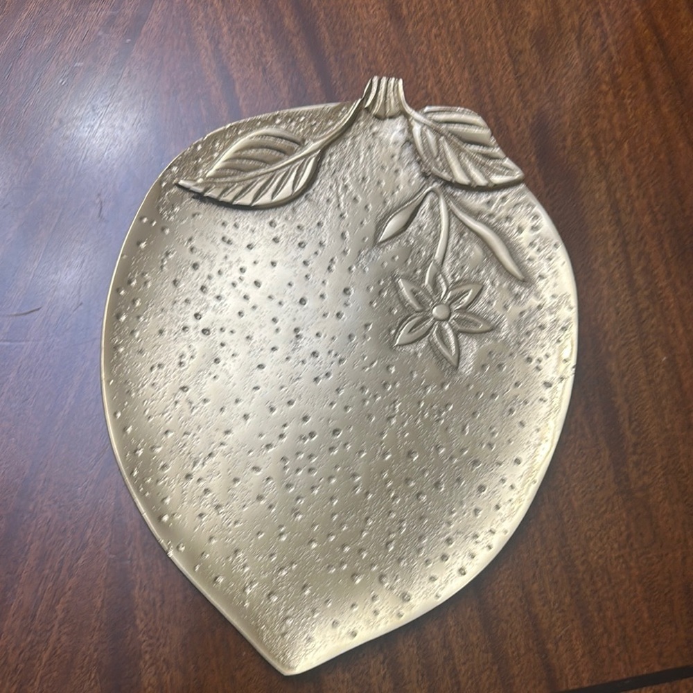 Gold decorative lemon serving plate